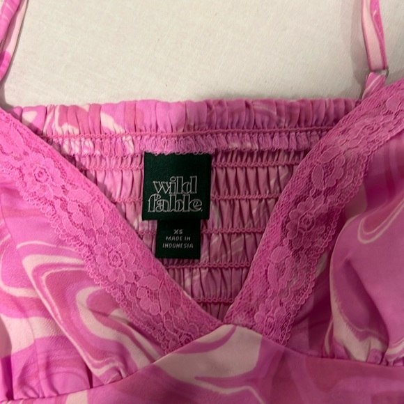 wild fable bustier bandana tank top pink marble polyester y2k tank top size xs - Picture 2 of 3